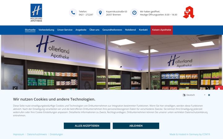 Screenshot of hollerland-apotheke.de
