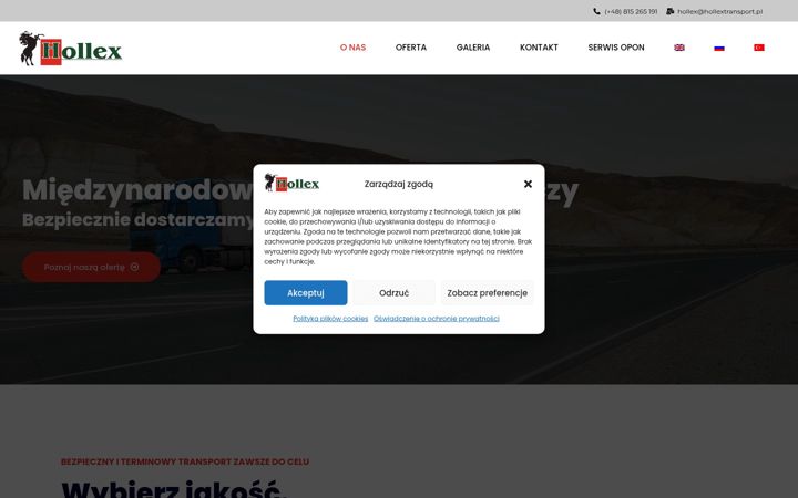 Screenshot of hollextransport.pl