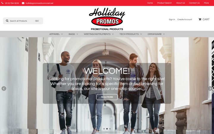 Screenshot of hollidaypromos.com