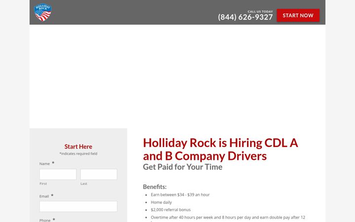 Screenshot of hollidayrocktruckingjobs.com