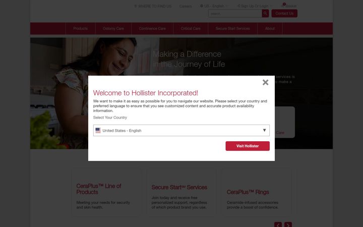 Screenshot of hollister.com