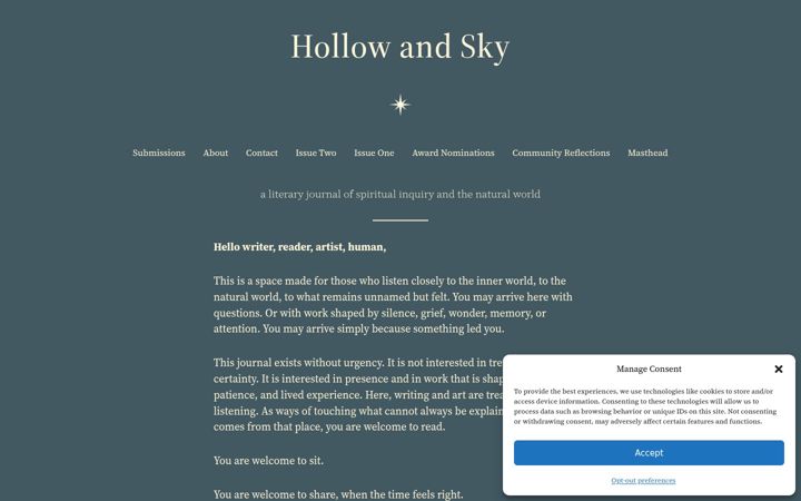 Screenshot of hollowandsky.org