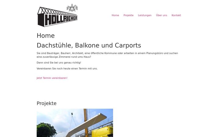 Screenshot of hollricher-holzbau.de