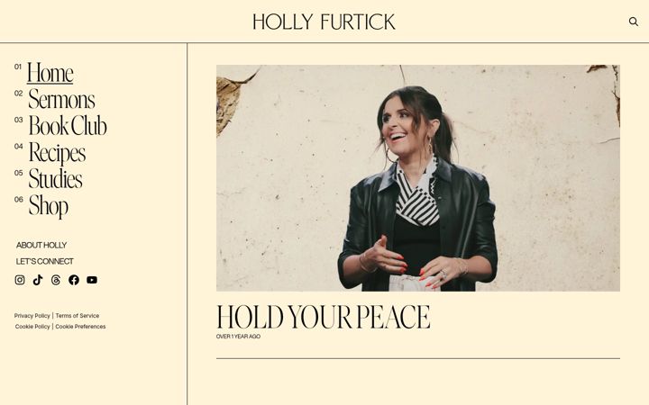Screenshot of hollyfurtick.com