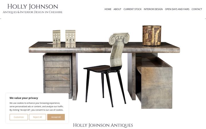 Screenshot of hollyjohnsonantiques.com