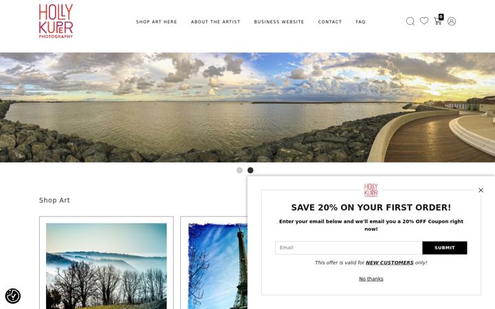Screenshot of hollykuperphotography.com