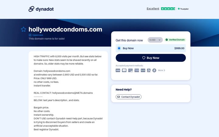 Screenshot of hollywoodcondoms.com