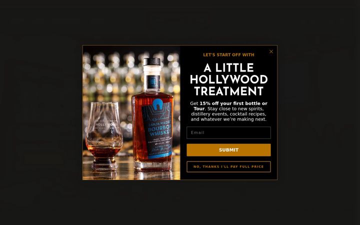 Screenshot of hollywooddistillery.com