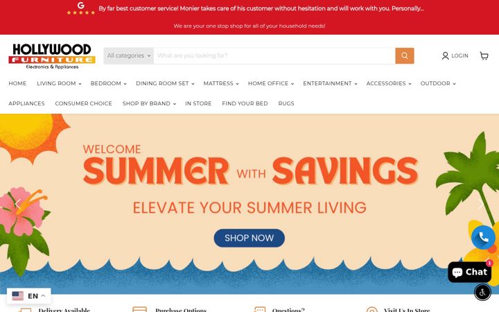 Screenshot of hollywoodhomefurniture.com