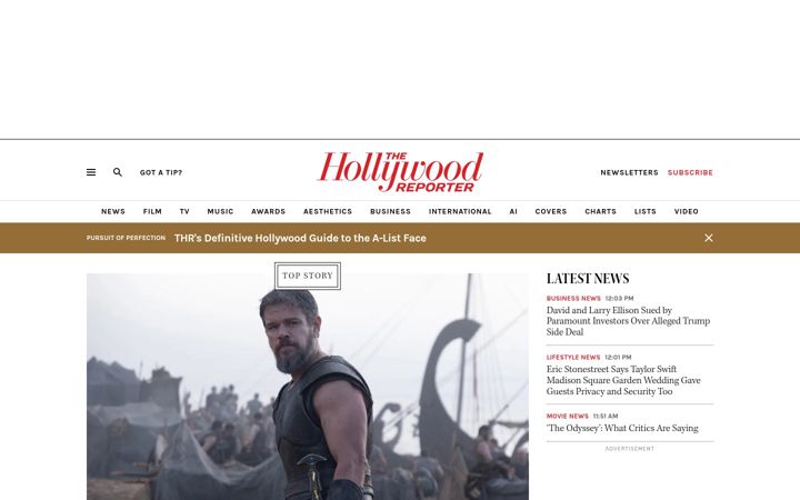 Screenshot stránky hollywoodreporter.com