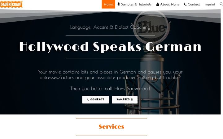 Screenshot of hollywoodspeaksgerman.com