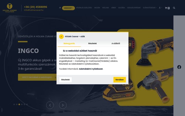 Screenshot of holmacsavar.hu