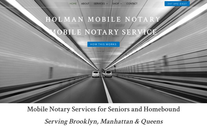 Screenshot of holmanmobilenotary.com