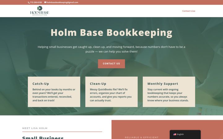 Screenshot of holmbasebookkeeping.com