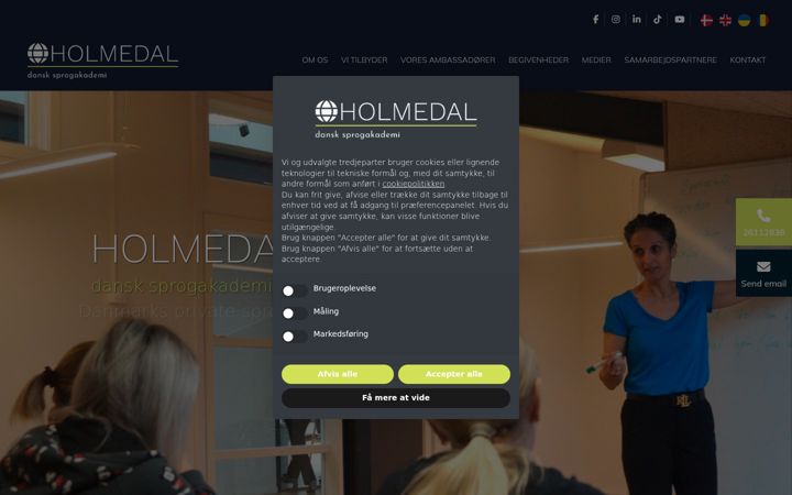 Screenshot of holmedal-dansk.dk