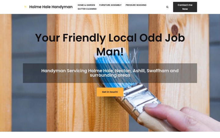 Screenshot of holmehalehandyman.co.uk