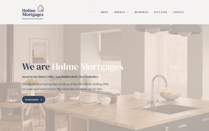 Screenshot of holmemortgages.co.uk