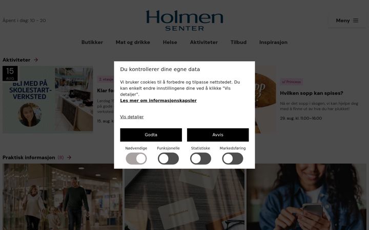 Screenshot of holmensenter.no