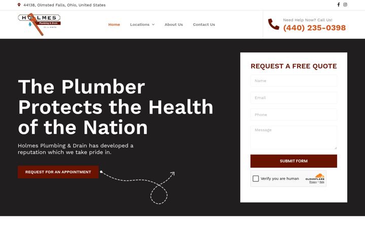 Screenshot of holmes-plumbing.com