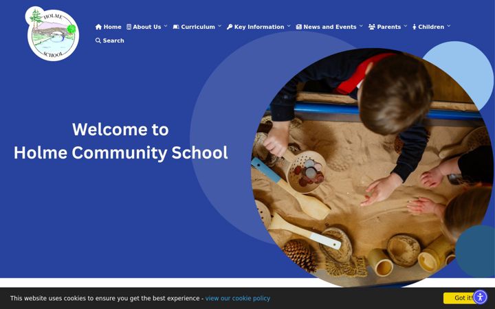 Screenshot of holmeschool.cumbria.sch.uk