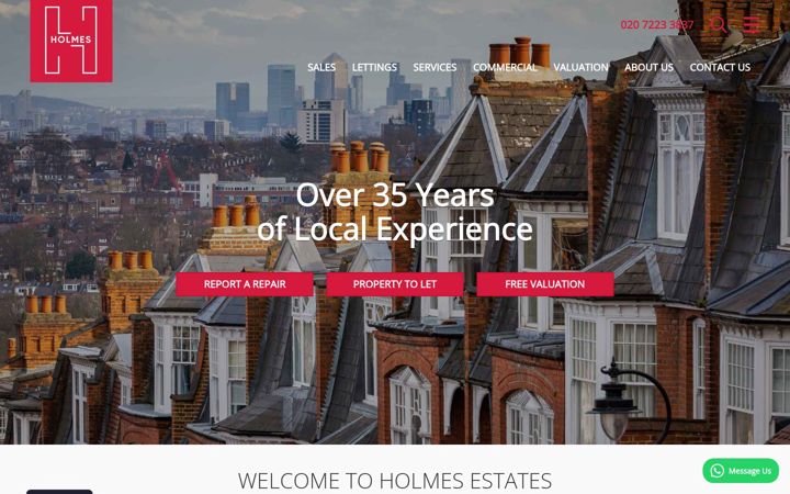 Screenshot of holmesestates.com