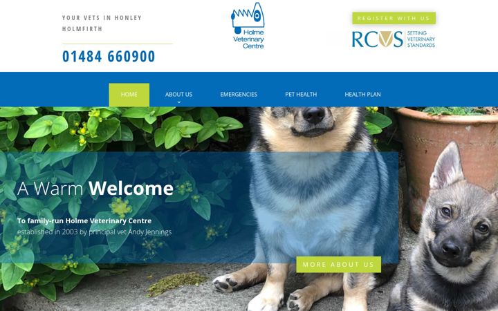 Screenshot of holmevets.co.uk