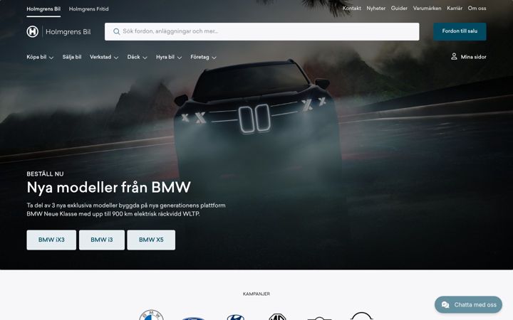 Screenshot of holmgrensbil.se