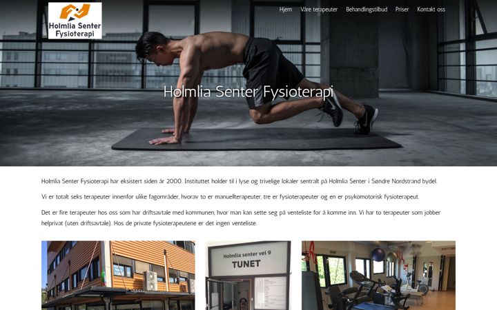 Screenshot of holmliasenterfysioterapi.no