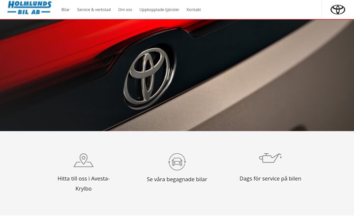 Screenshot of holmlundsbil.com