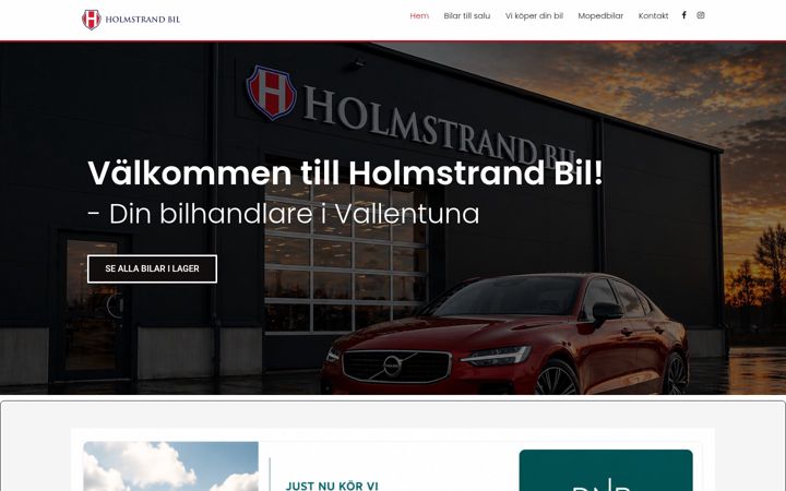 Screenshot of holmstrandbil.se