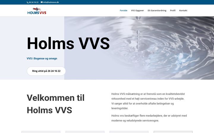 Screenshot of holmsvvs.dk
