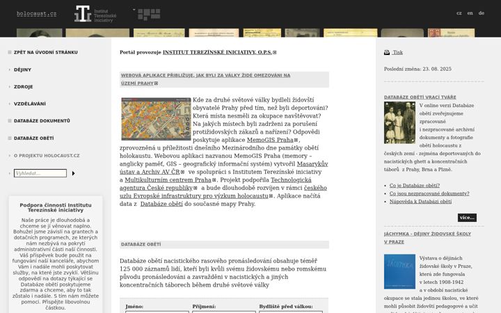 Képernyőkép: holocaust.cz