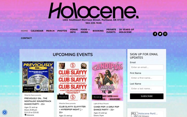 Screenshot of holocene.org