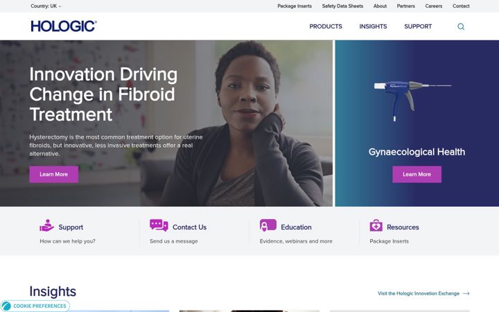 Screenshot of hologic.co.uk