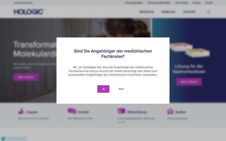 Screenshot of hologic.de