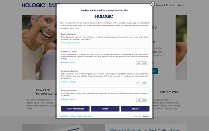 Screenshot of hologicmarketplace.com