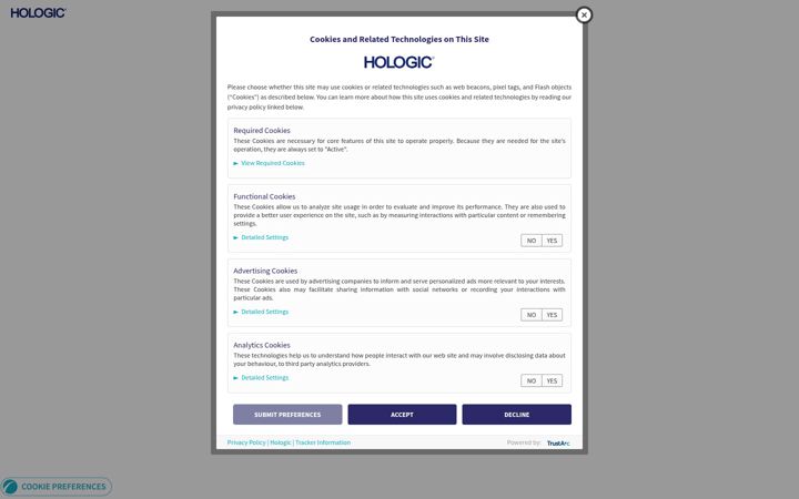 Screenshot of hologicvirtualhospital.com