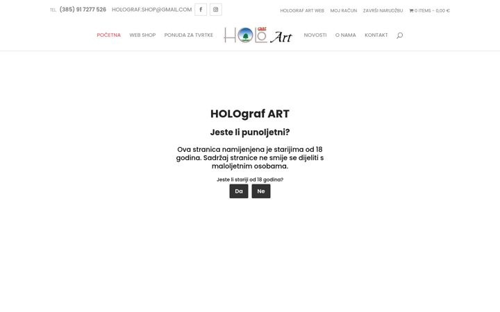 Snimka zaslona za holograf-art.hr