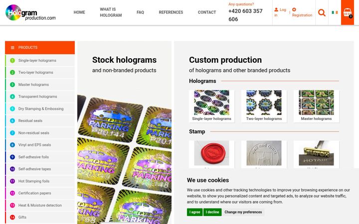 Screenshot of hologram-production.com