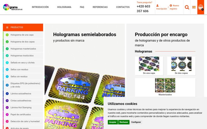 Screenshot of holograma-fabricacion.es