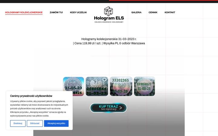 Screenshot of hologramynalegitymacje.pl