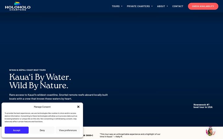 Screenshot of holoholokauaiboattours.com