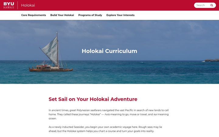 Screenshot of holokai.byuh.edu