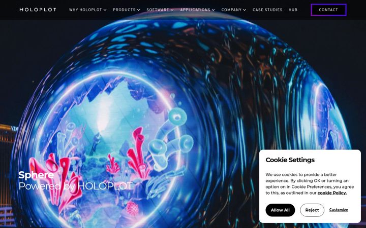 Screenshot of holoplot.com