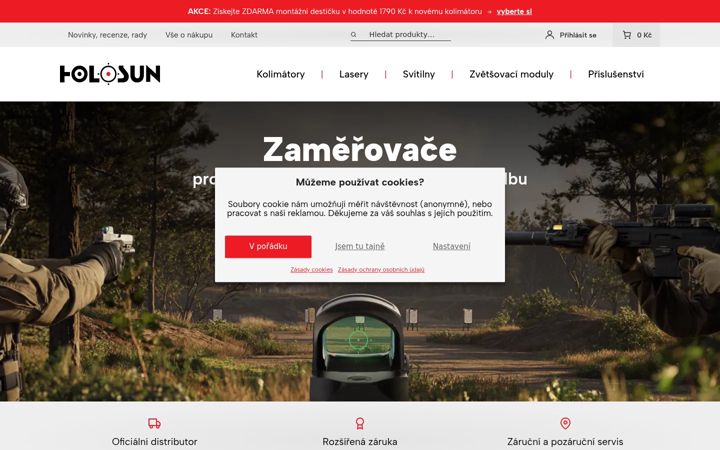 Screenshot of holosun.cz