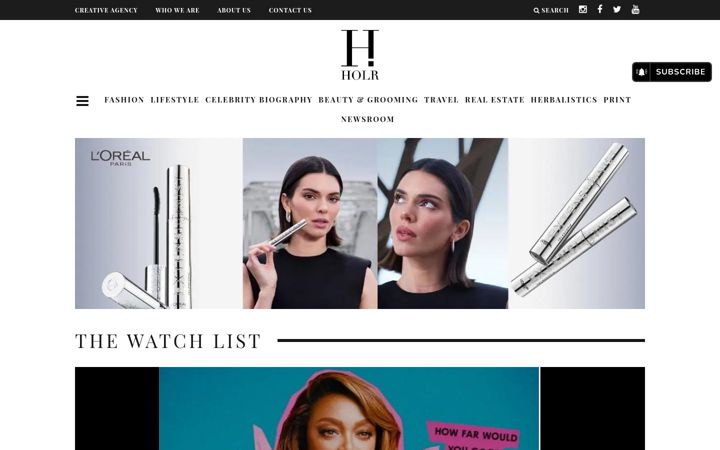 Screenshot of holrmagazine.com