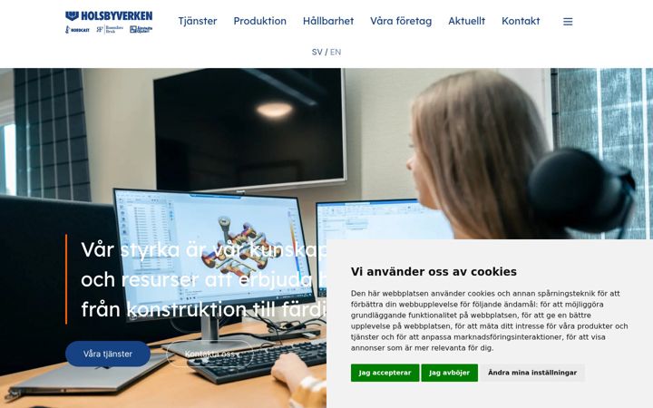 Screenshot of holsbygruppen.se