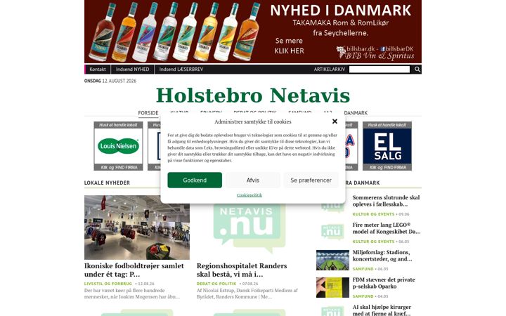 Screenshot of holstebronetavis.dk