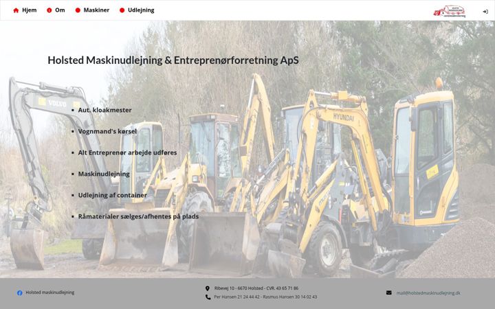 Screenshot of holstedmaskinudlejning.dk