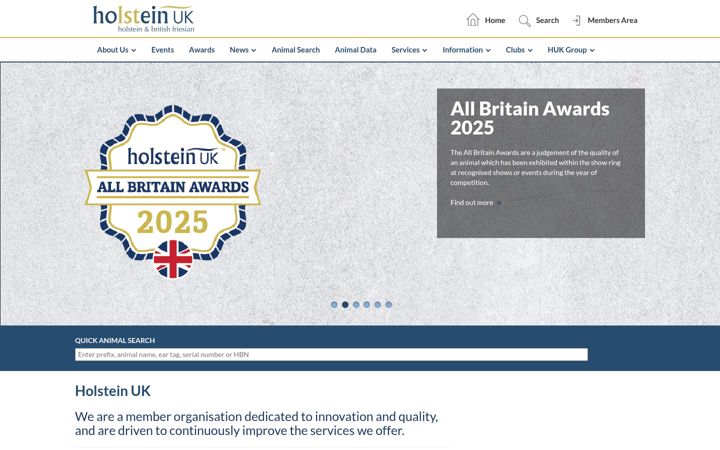 Screenshot of holstein-uk.org